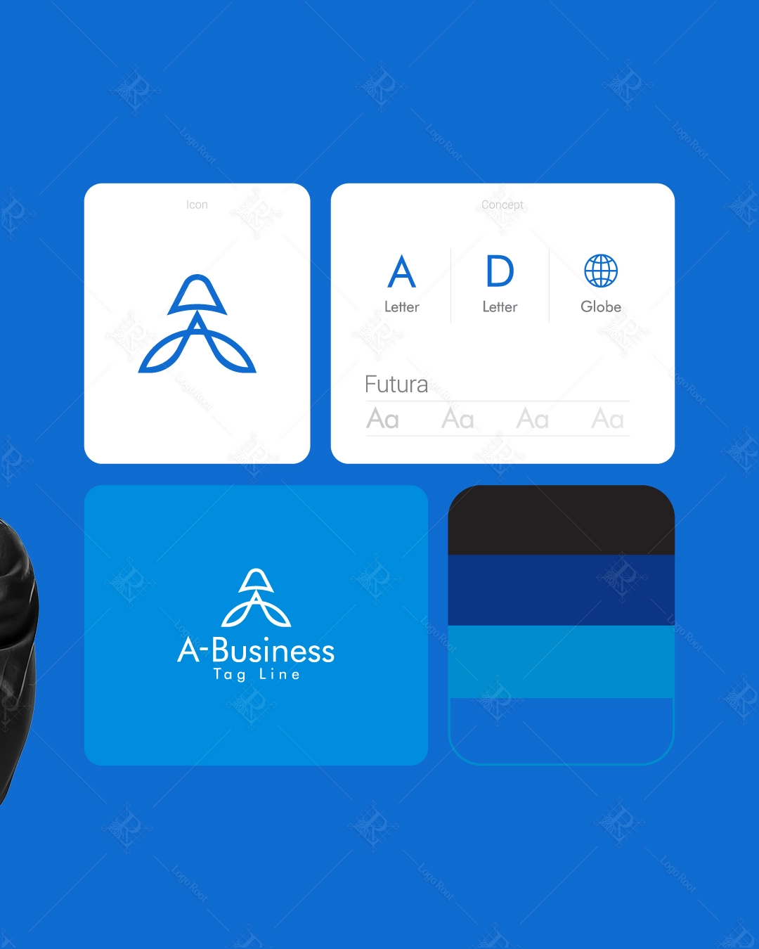 "A" Symbol Identity – Engineering & Industrial Brand Logo + Stationery Kit