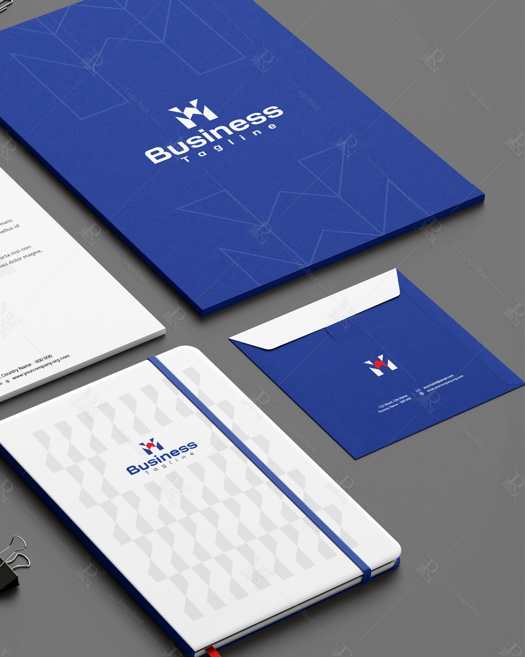 Abstract "M" Symbol – Modern Business & Corporate Logo + Stationery Pack