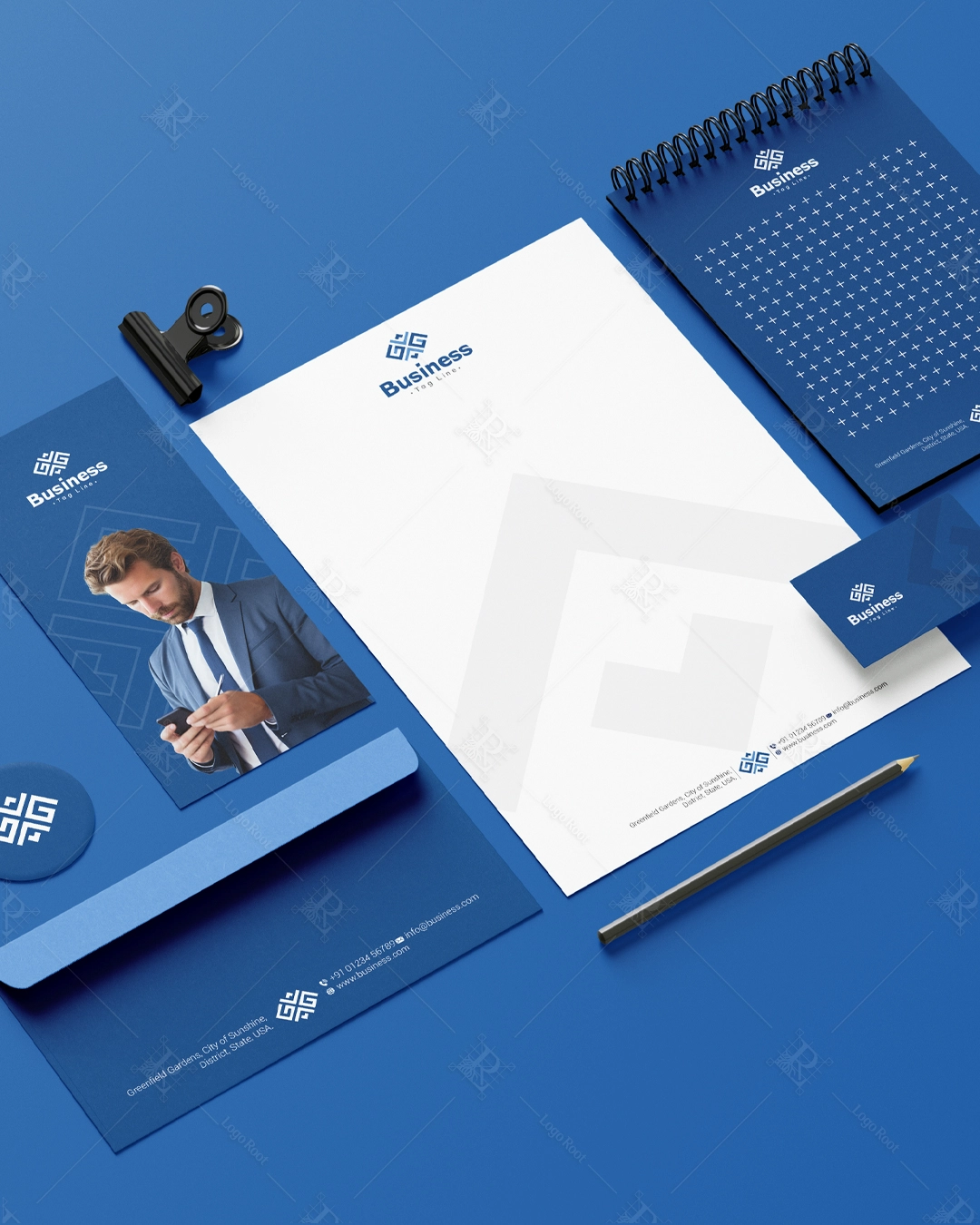 G Abstract Symbol – Corporate & Modern Business Logo + Stationery Set