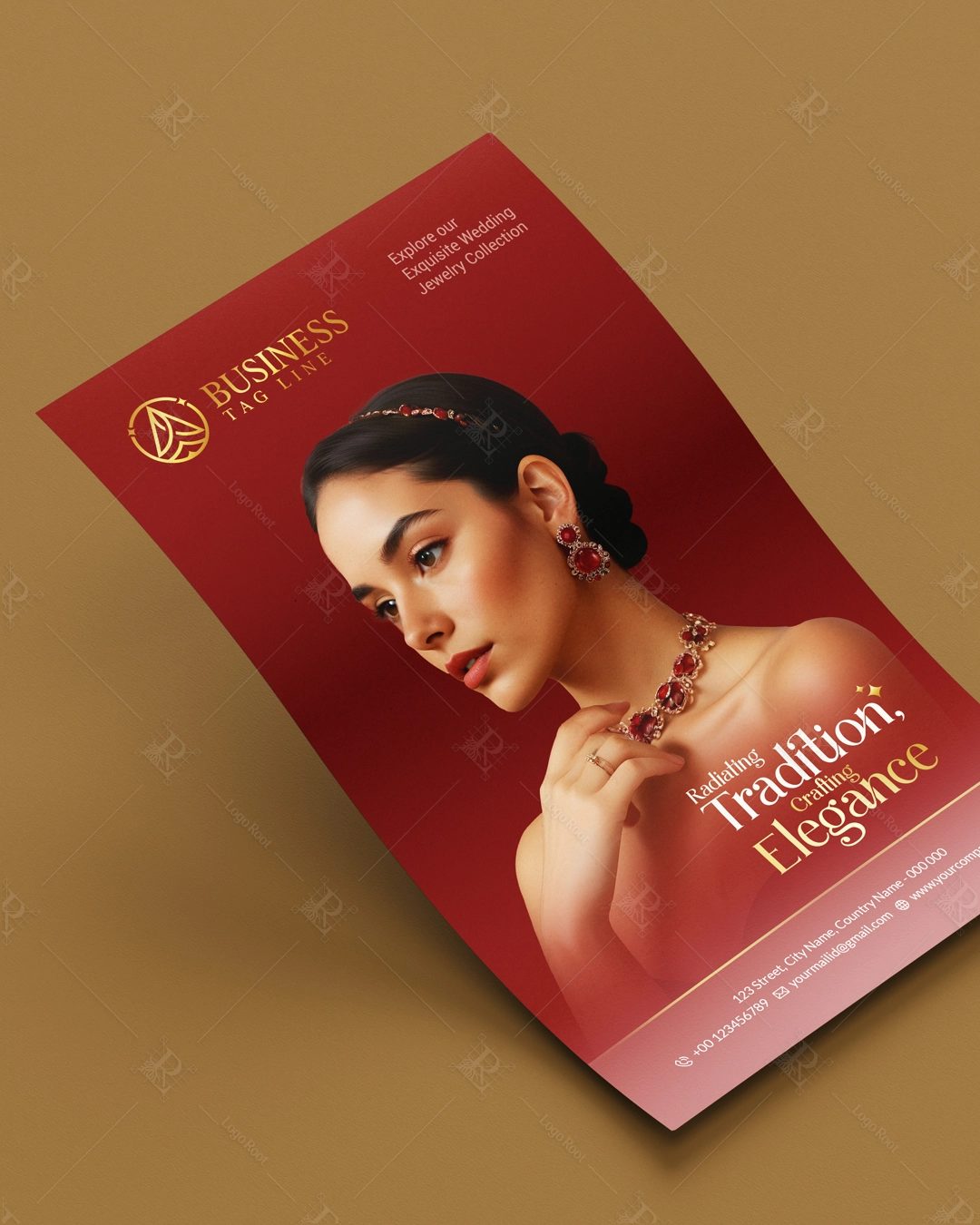 "A" Golden Petal – Traditional Jewelry & Lifestyle Brand Logo + Stationery Kit