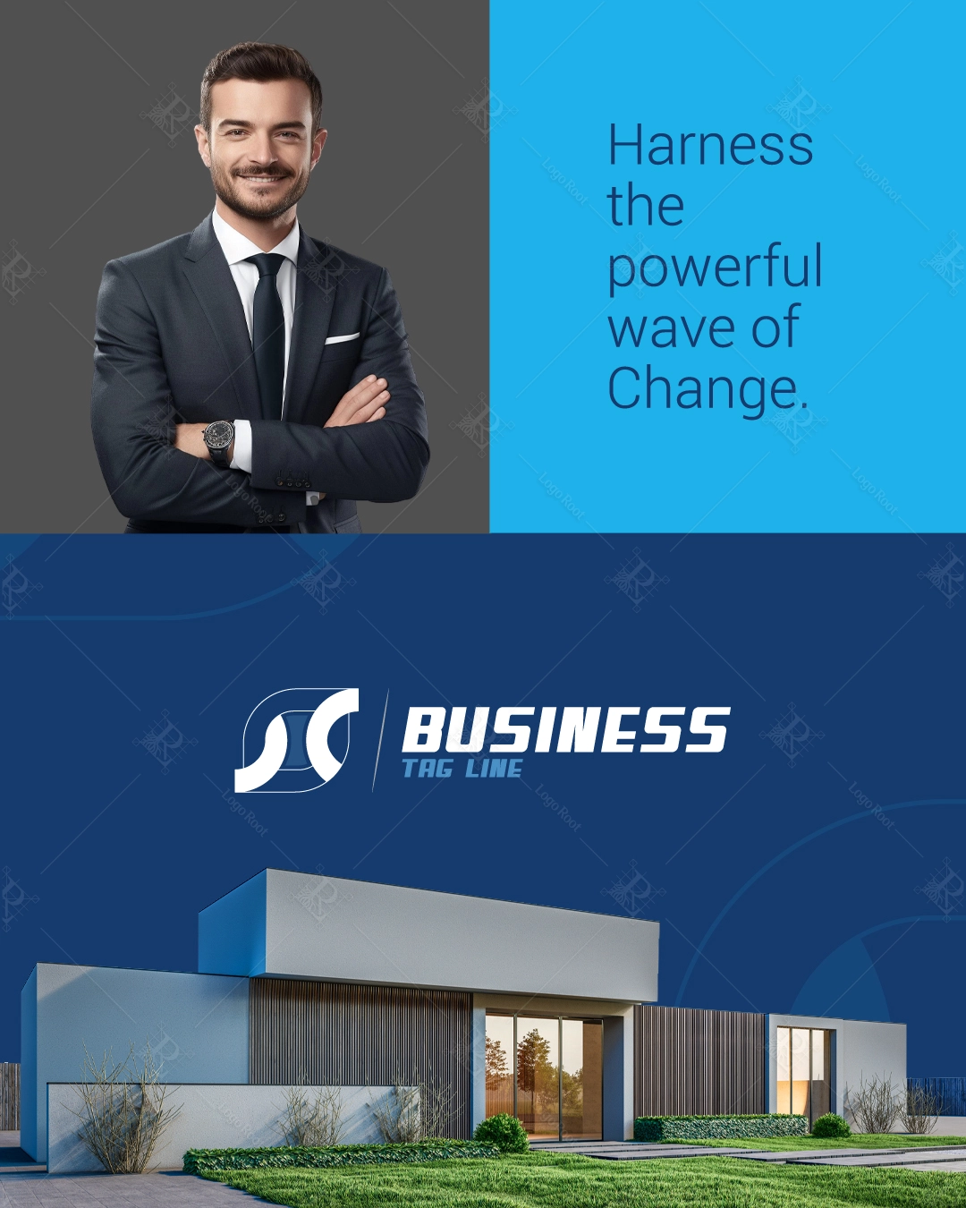 Waveform "S" Icon – Corporate Innovation & Real Estate Logo + Stationery Pack