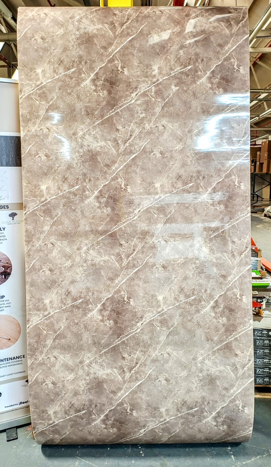 DIY Wall Panel Flexi Marble Finish Waterproof PE/PVC 2.8M x 1.2M Self Adhesive