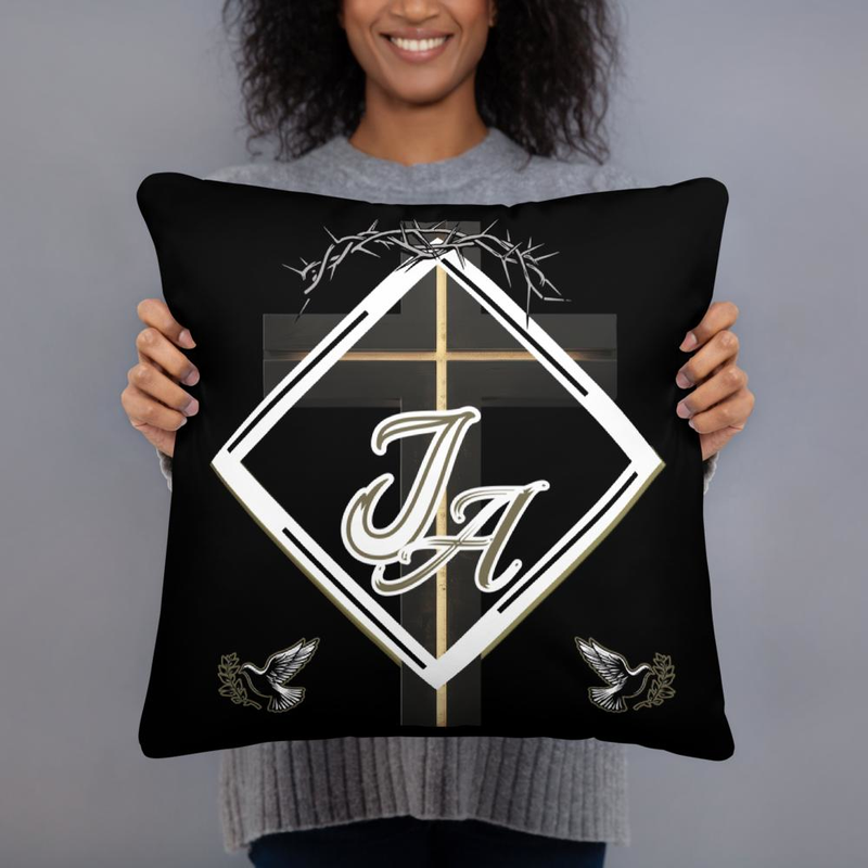 JA Monogram Decorative Pillow
