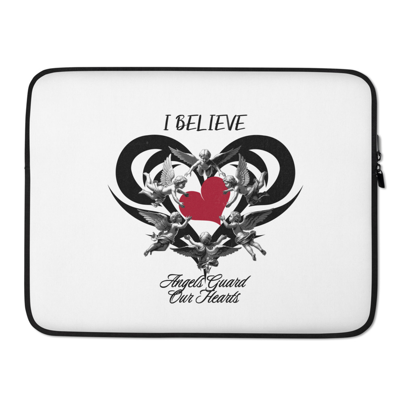 I Believe Angels Guard Our Hearts Laptop Sleeve