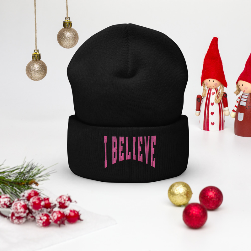 Brown 'Believe' Beanie