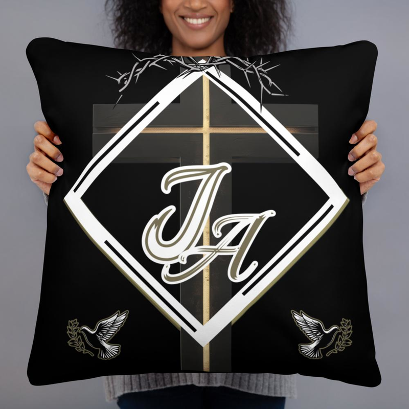 JA Monogram Decorative Pillow