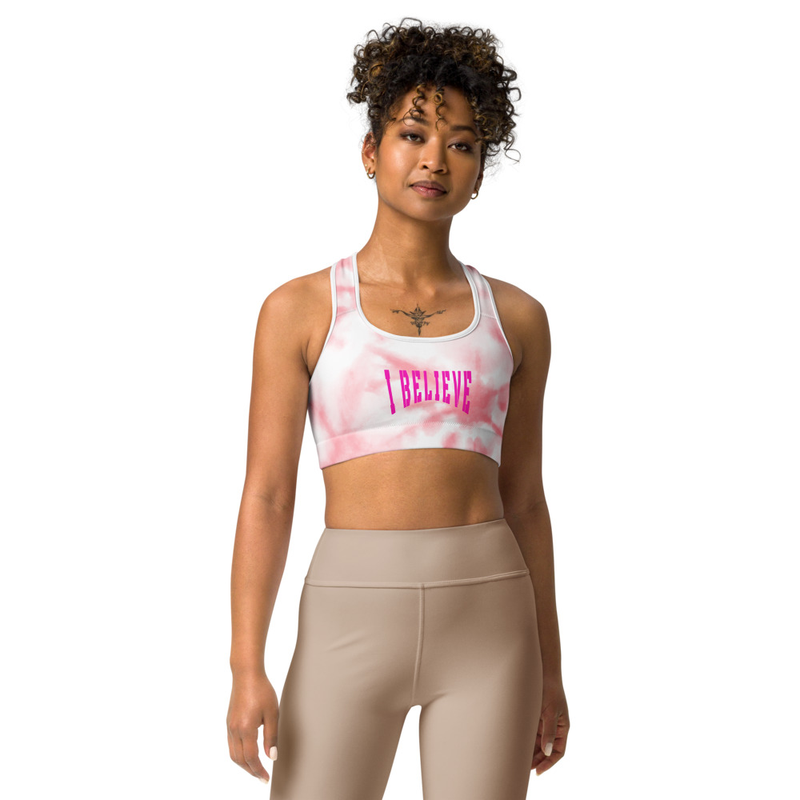 Pink Tie-Dye Sports Bra