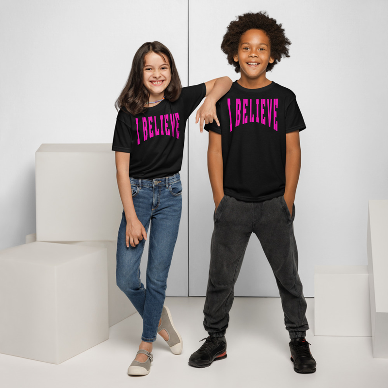 Black 'I BELIEVE' T-shirt