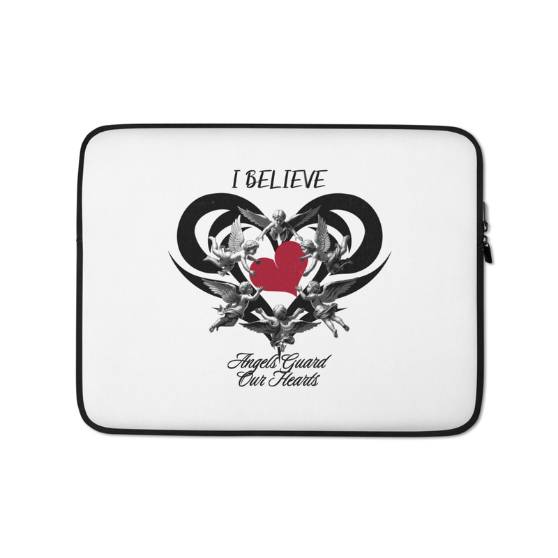 I Believe Angels Guard Our Hearts Laptop Sleeve
