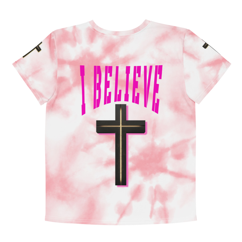 Pink Tie-Dye 'BELIEVE' T-Shirt