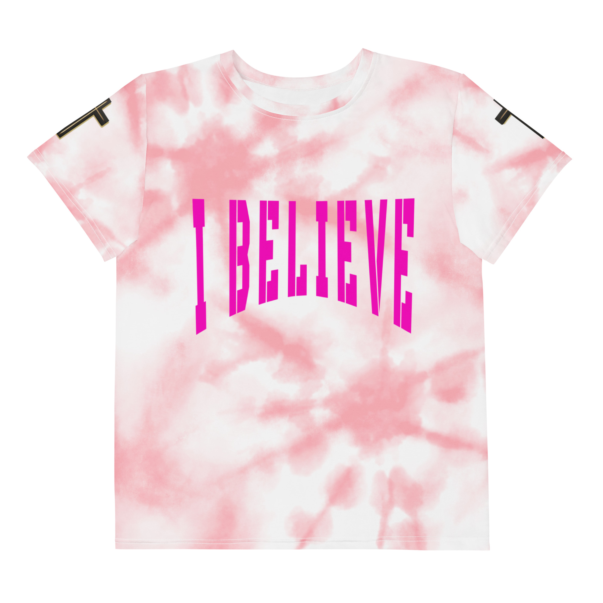 Pink Tie-Dye 'BELIEVE' T-Shirt