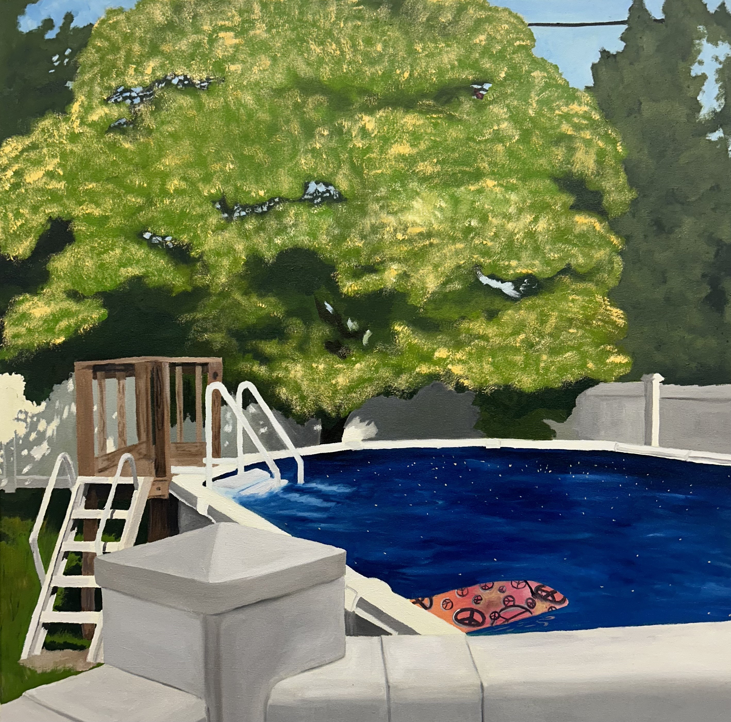 Yellow Flowers in the Pool