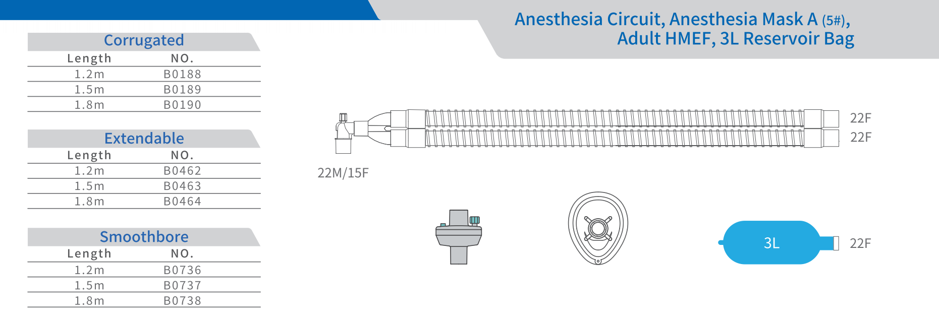 Adult Anesthesia Circuits(Smoothbore)
