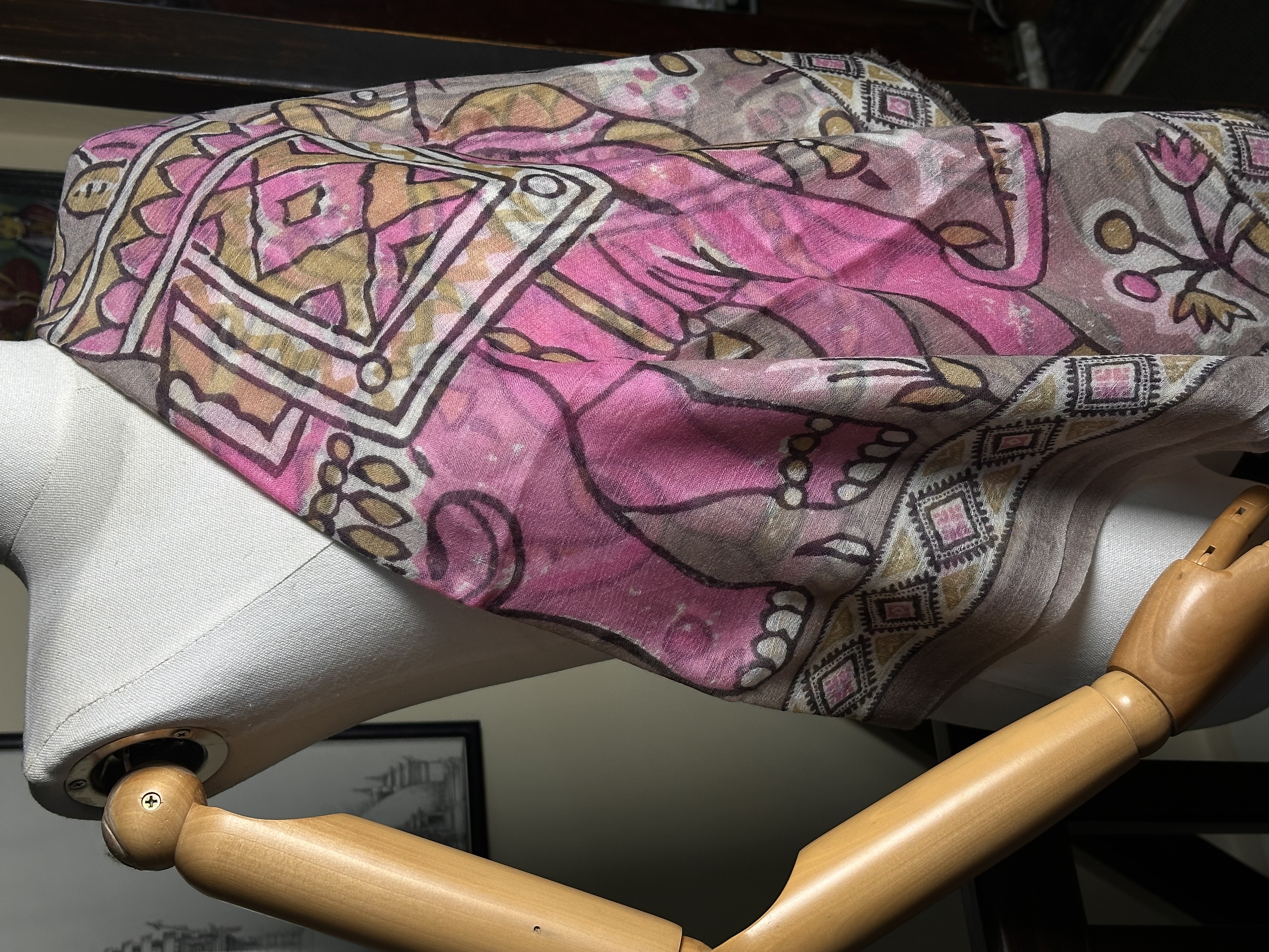 Pink Elephant - Cashmere Shawl
