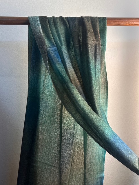 Green Forest - Cashmere Felted Shawl 
