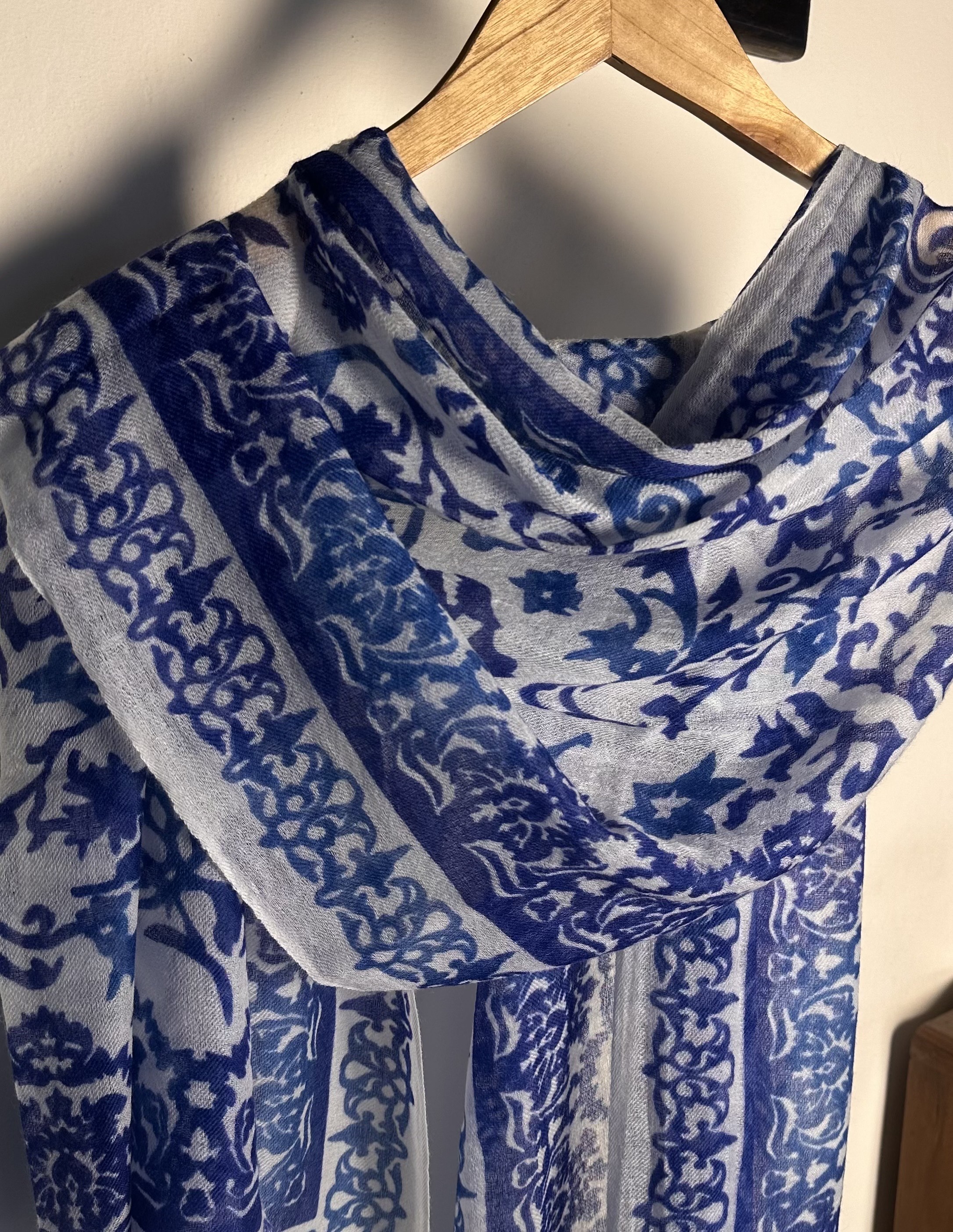 Blue Vines - Cashmere Shawl