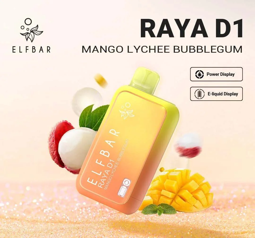 ELFBAR RAYA D1- Mango Lychee Bubblegum