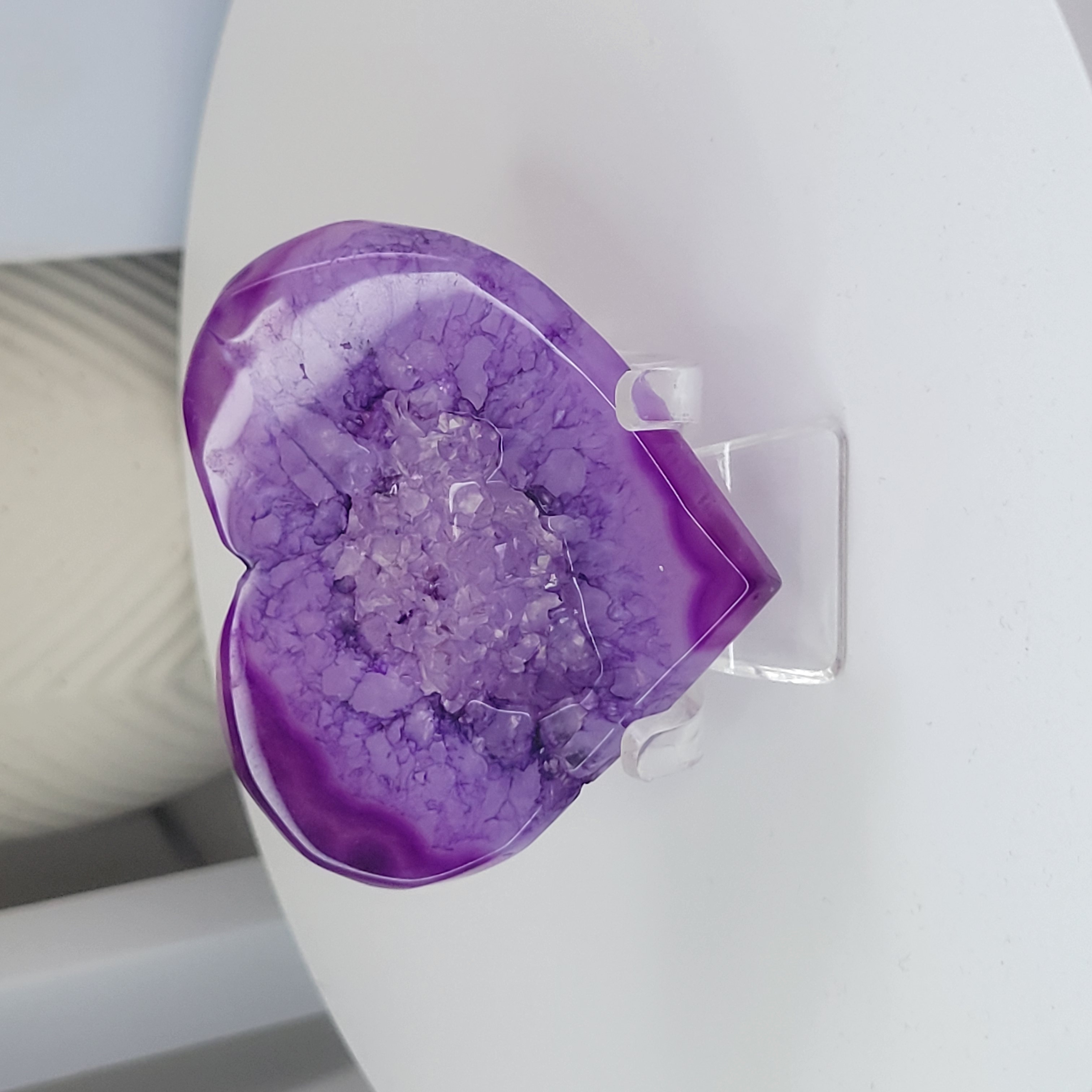 Purple Druzy Agate Heart