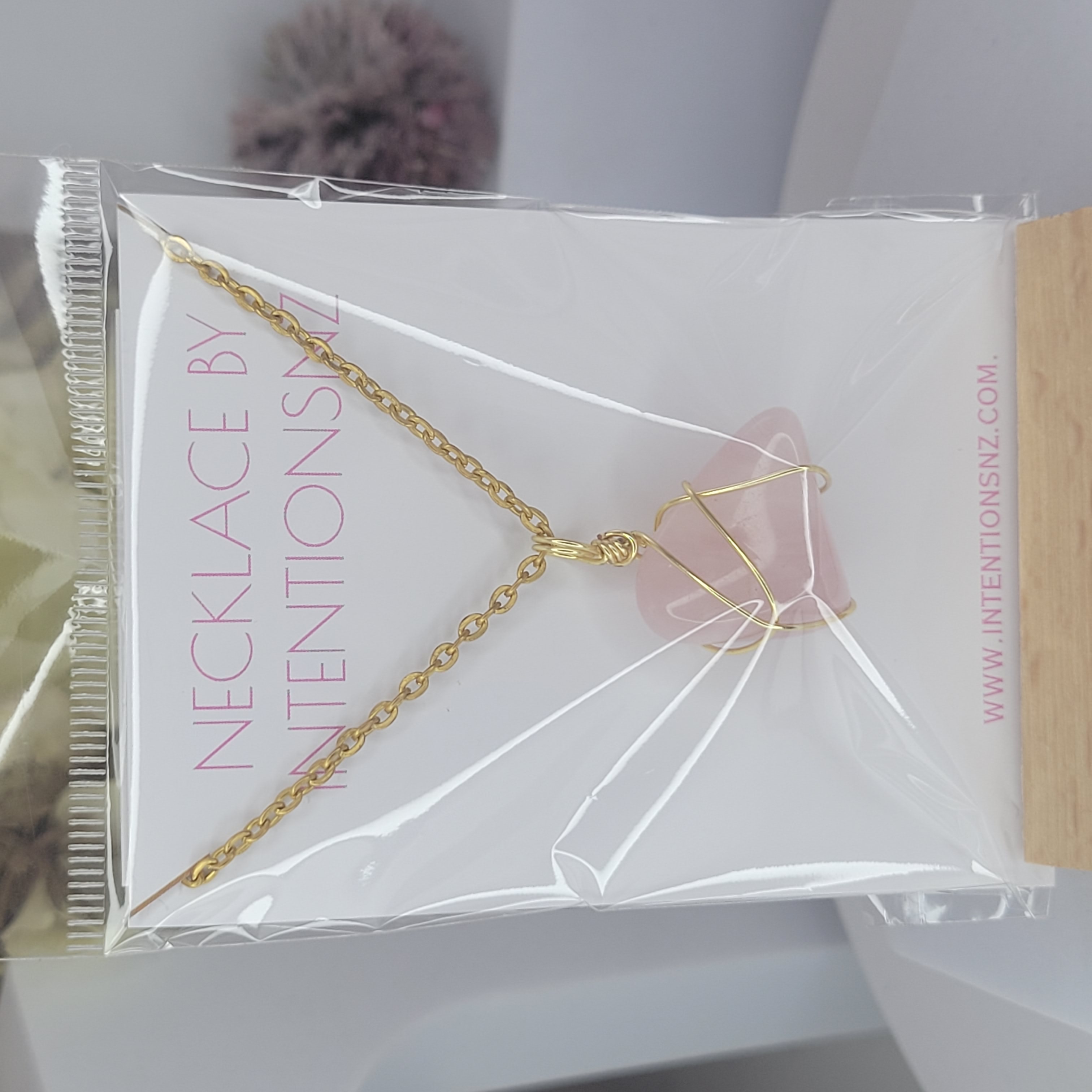 Rose Quartz Necklace - Gold