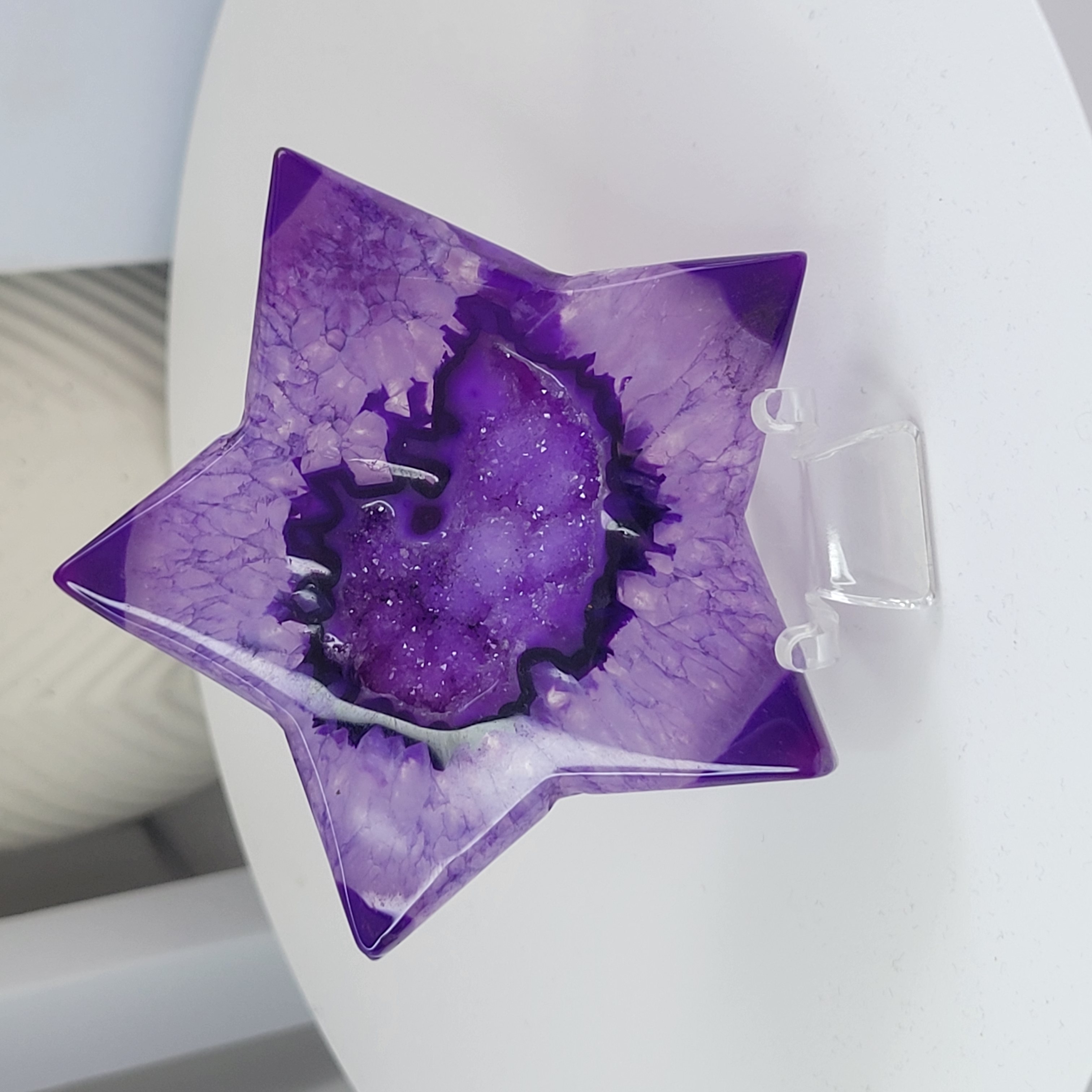 Purple Druzy Agate Star