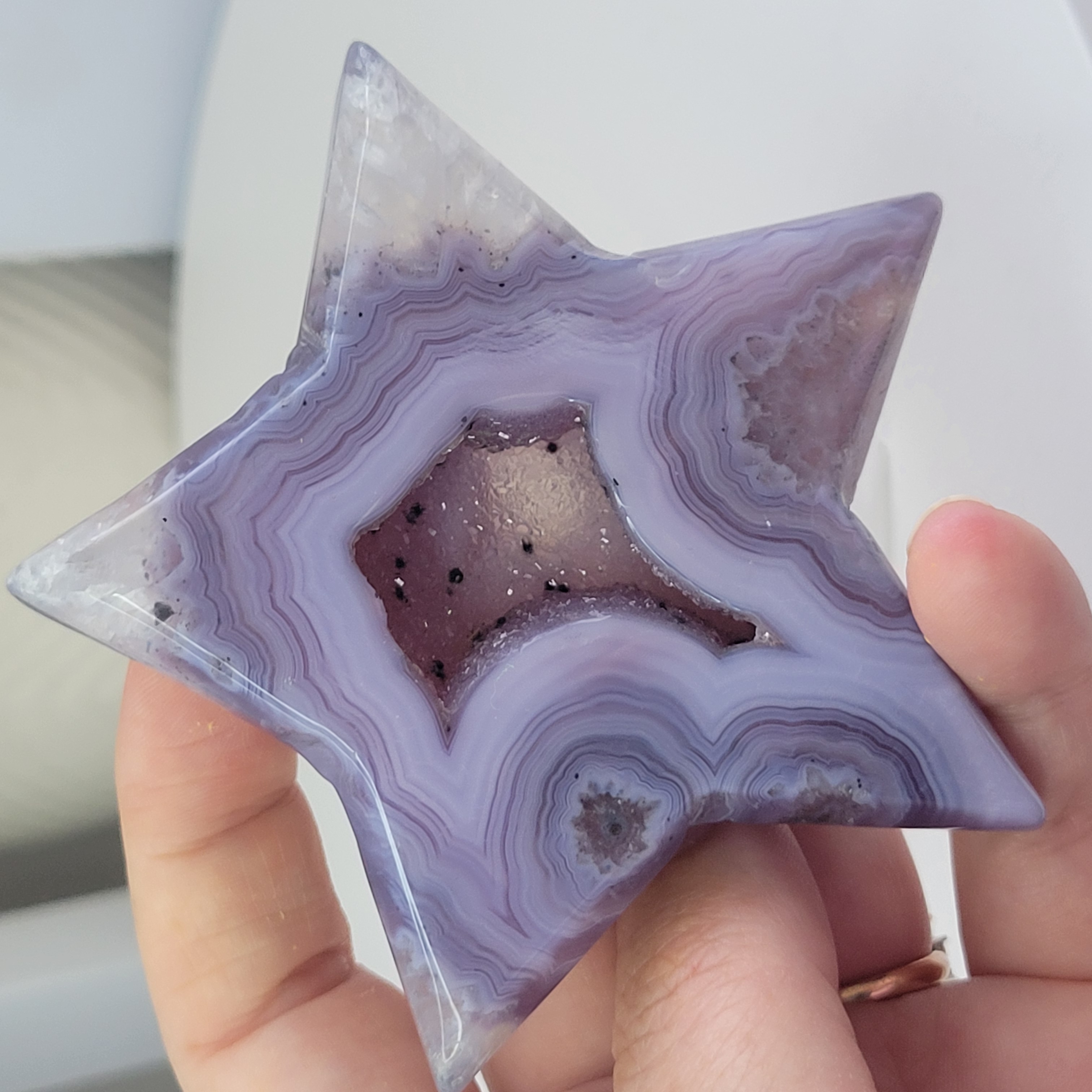 Purple Druzy Agate Star