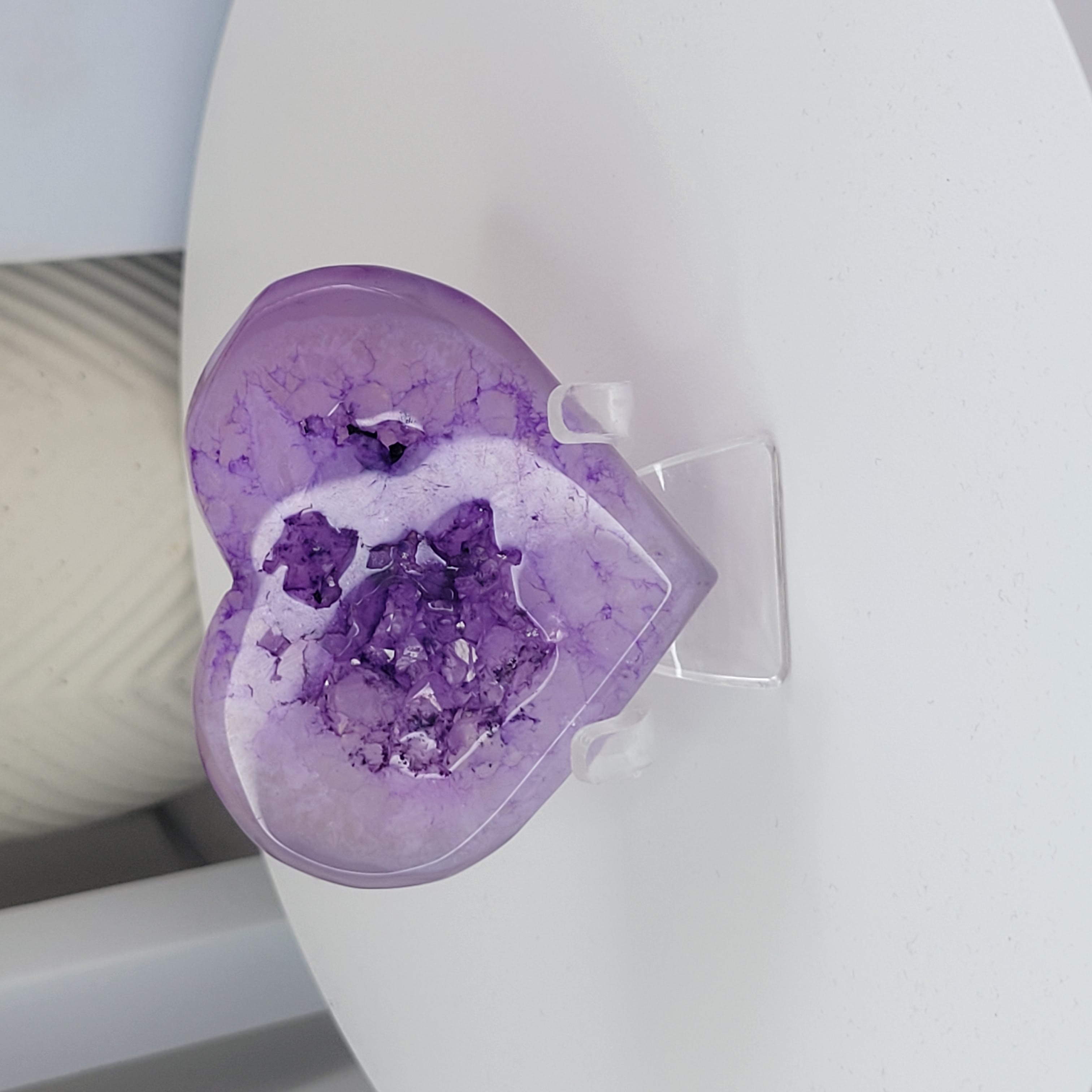 Purple Druzy Agate Heart