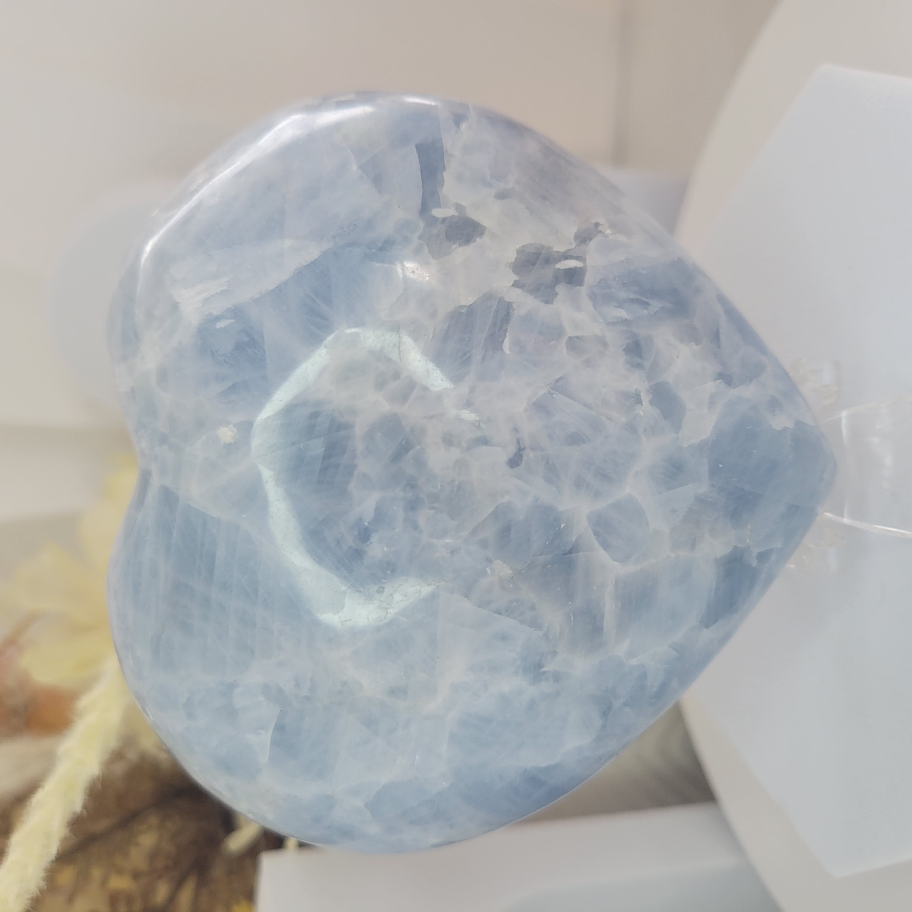 Blue Calcite Puff Heart