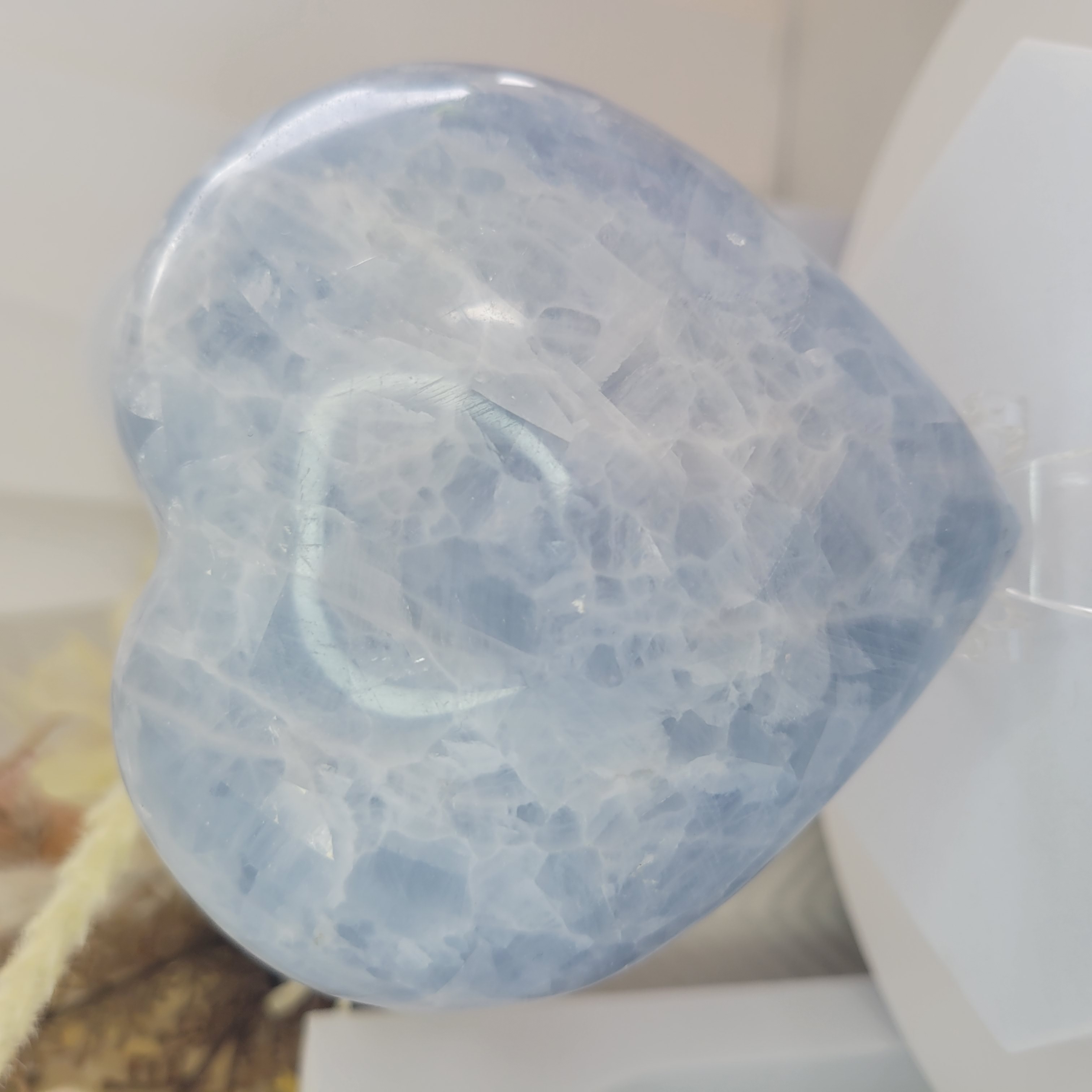 Blue Calcite Puff Heart