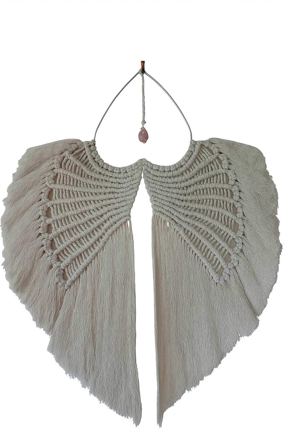 Angel Wing Heart Macrame - Rosequartzrtz