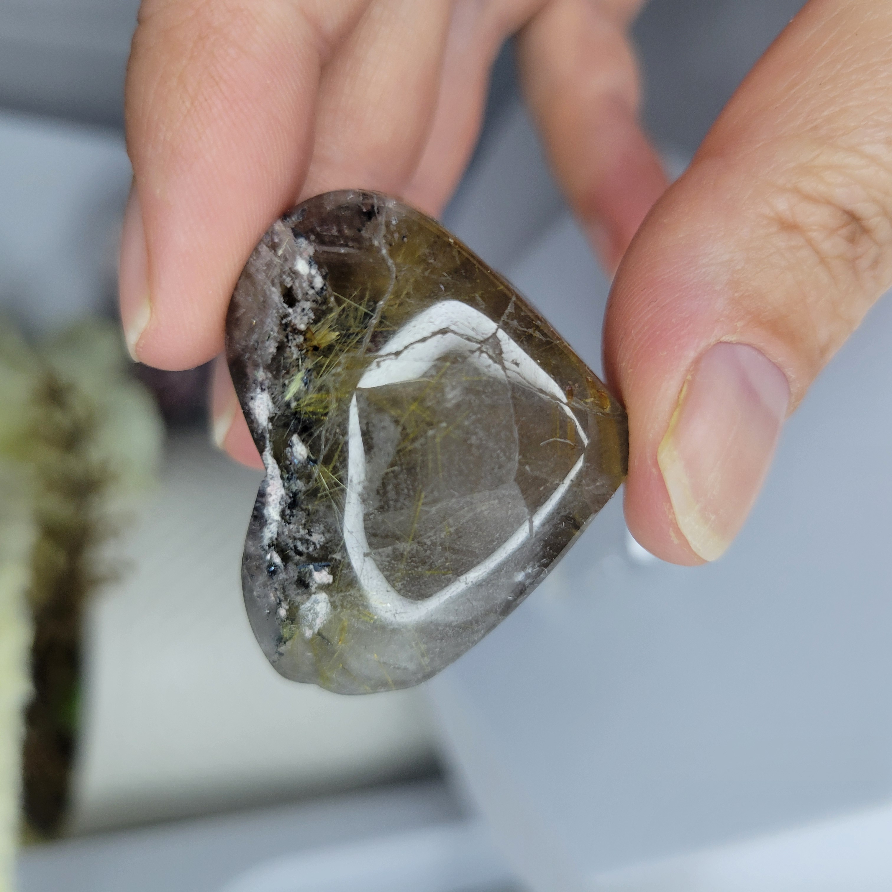 Golden Rutile Quartz Heart