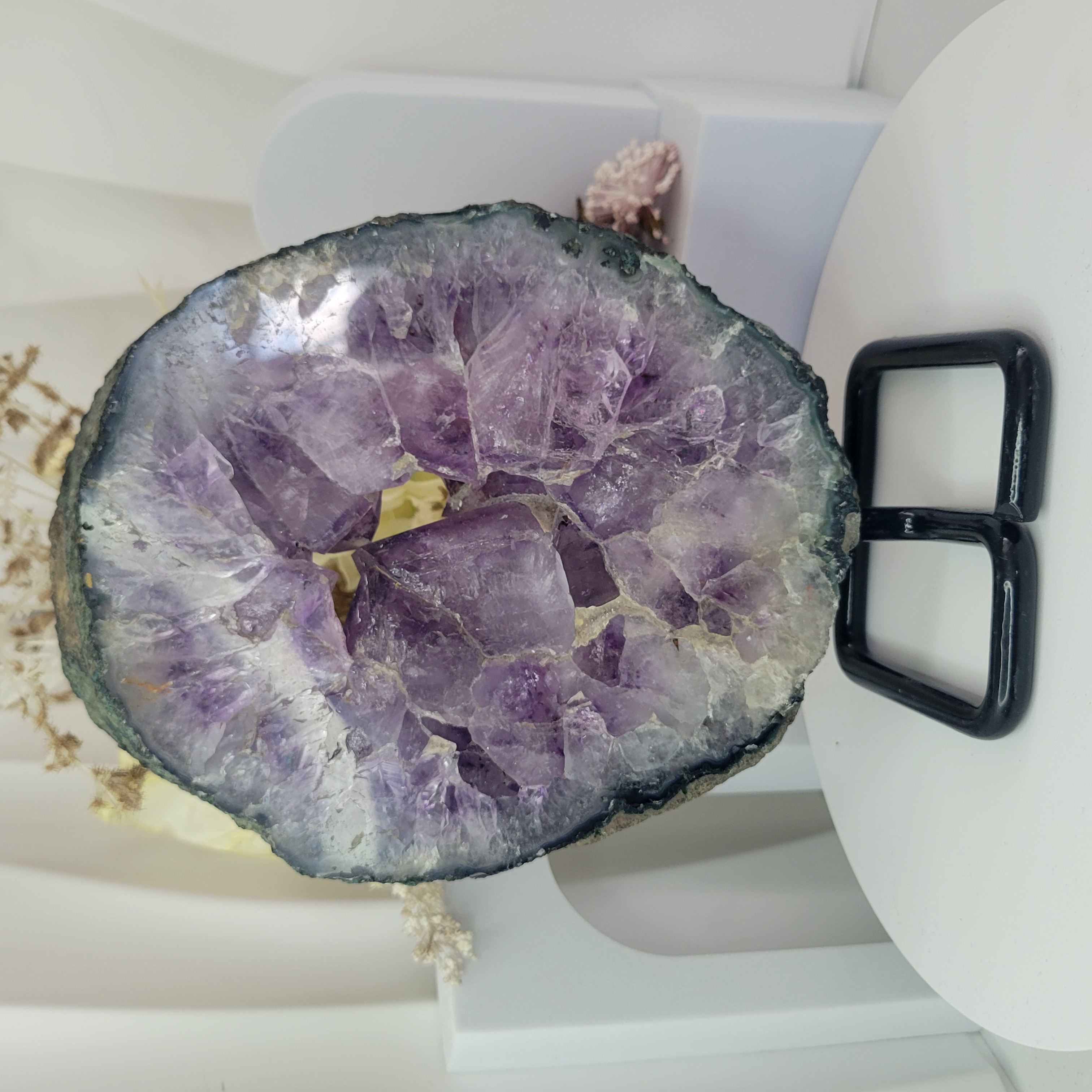 Amethyst Druzy Slab + Stand