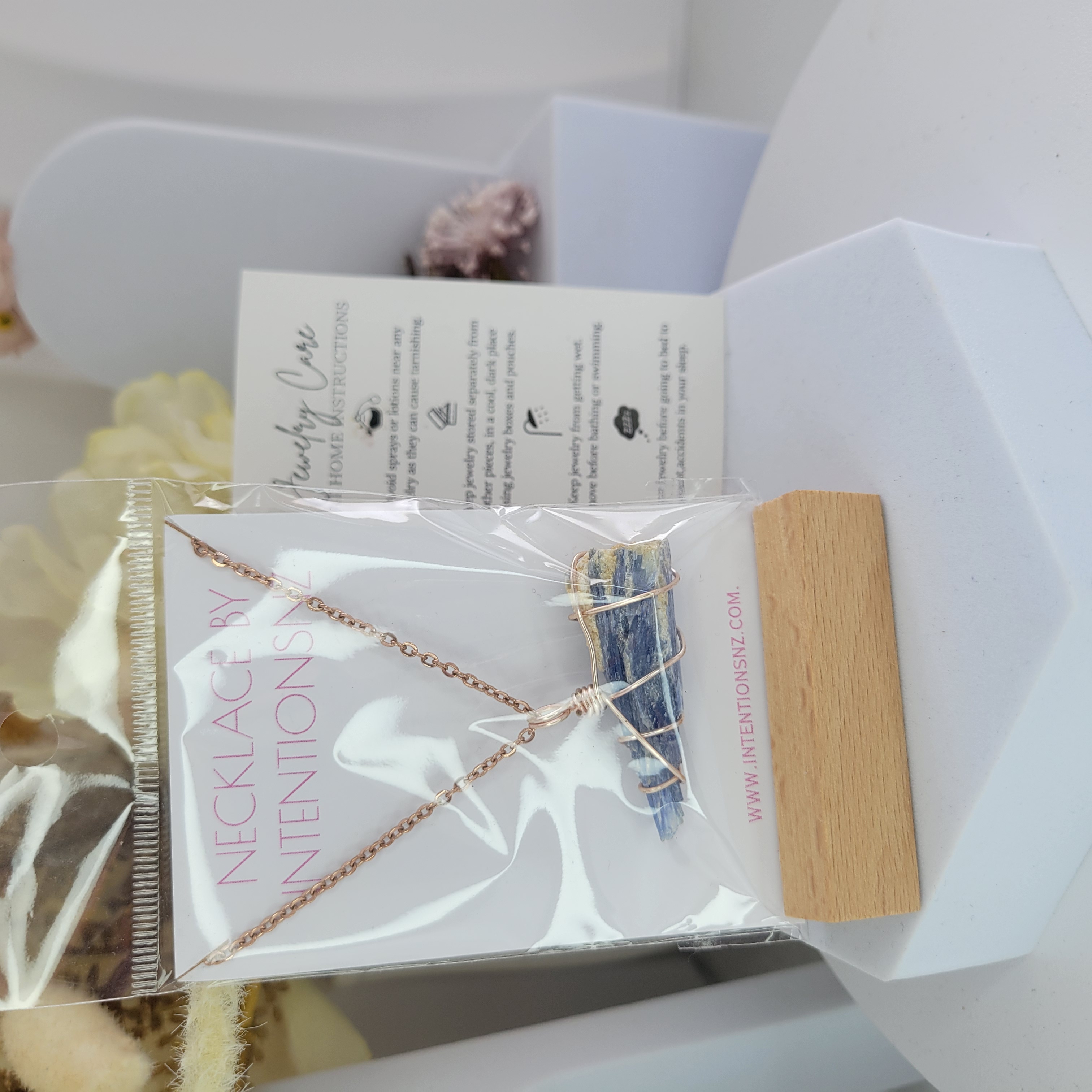 Kyanite Necklace- Rose Gold 