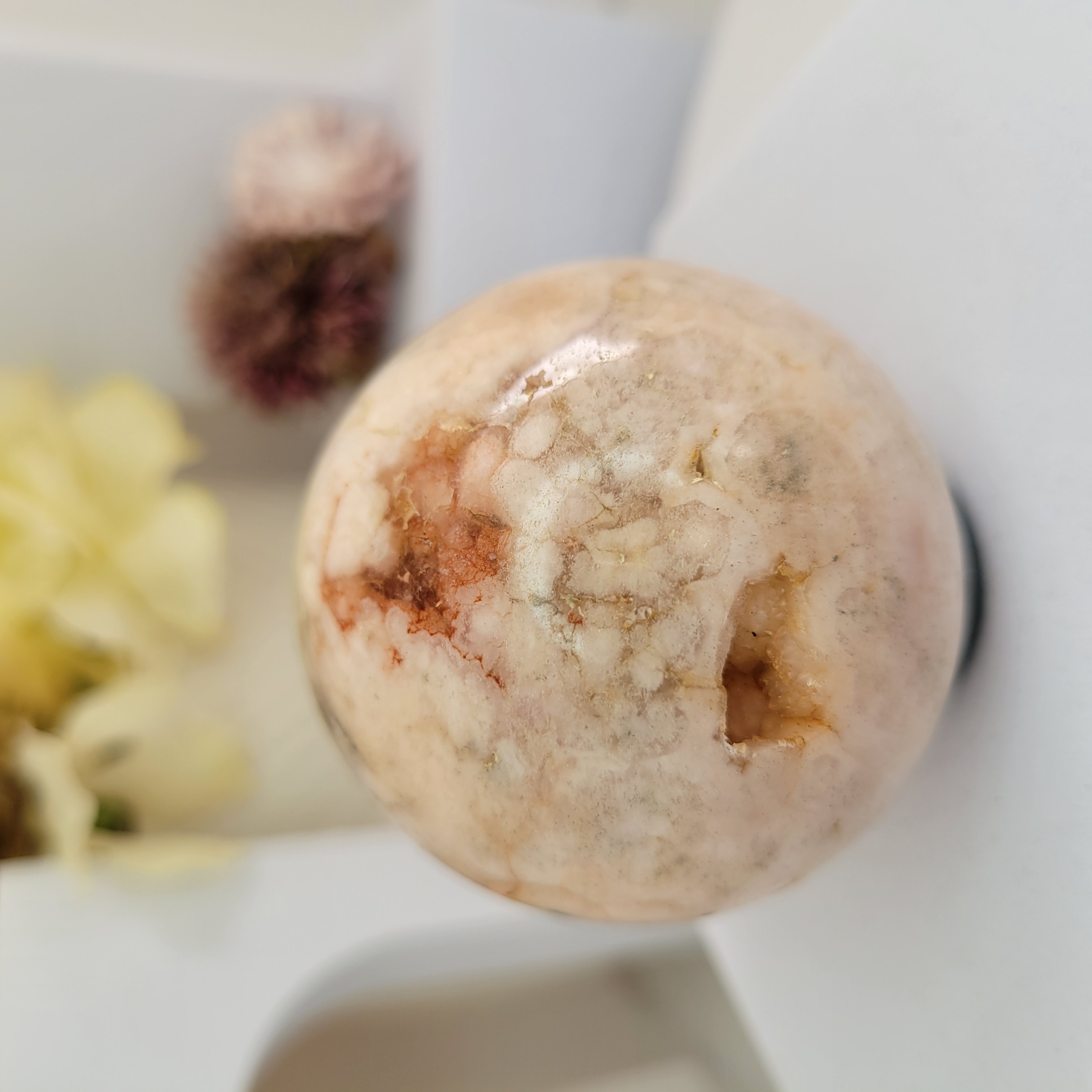 5cm Druzy Flower Agate Sphere