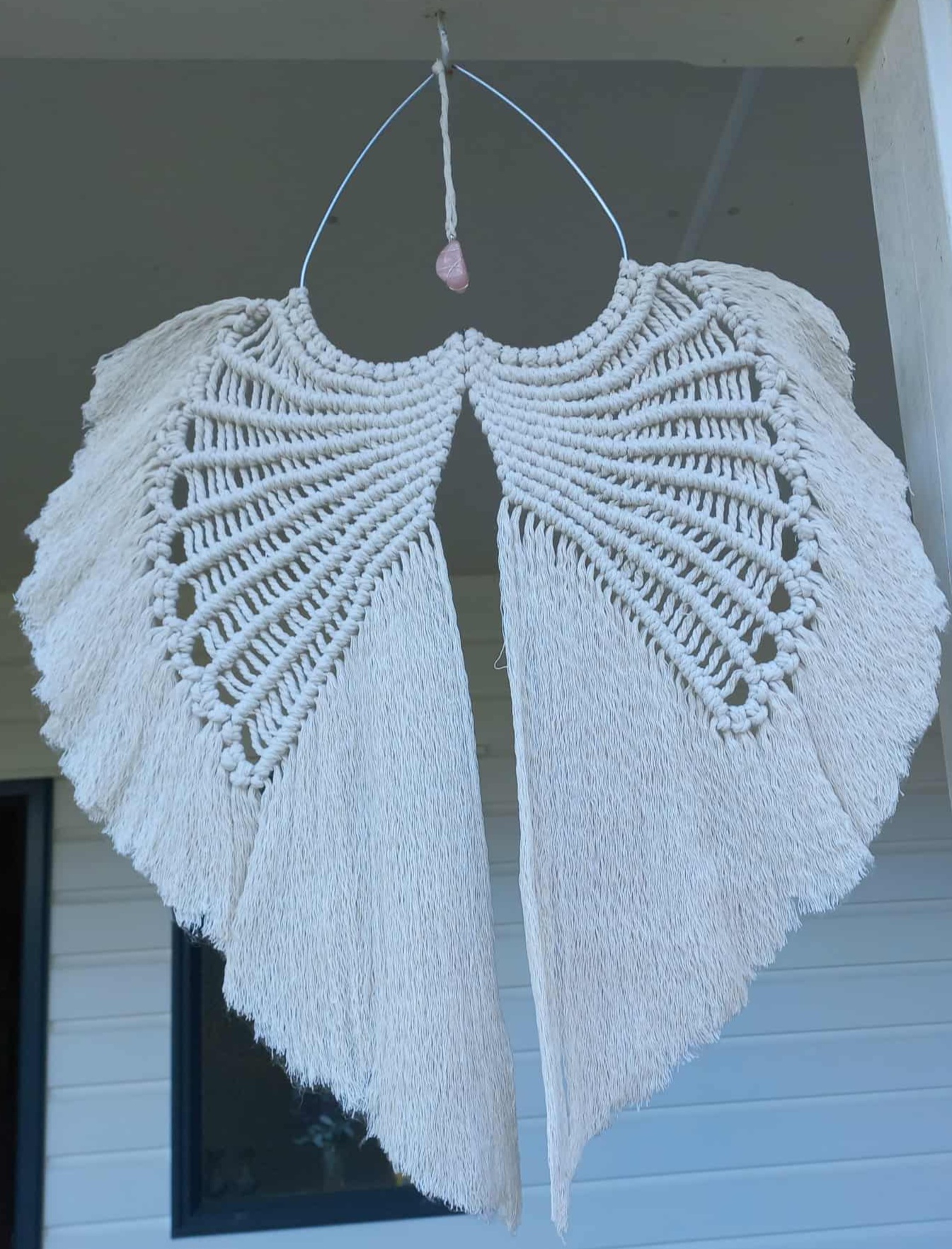Angel Wing Heart Macrame - Rosequartzrtz