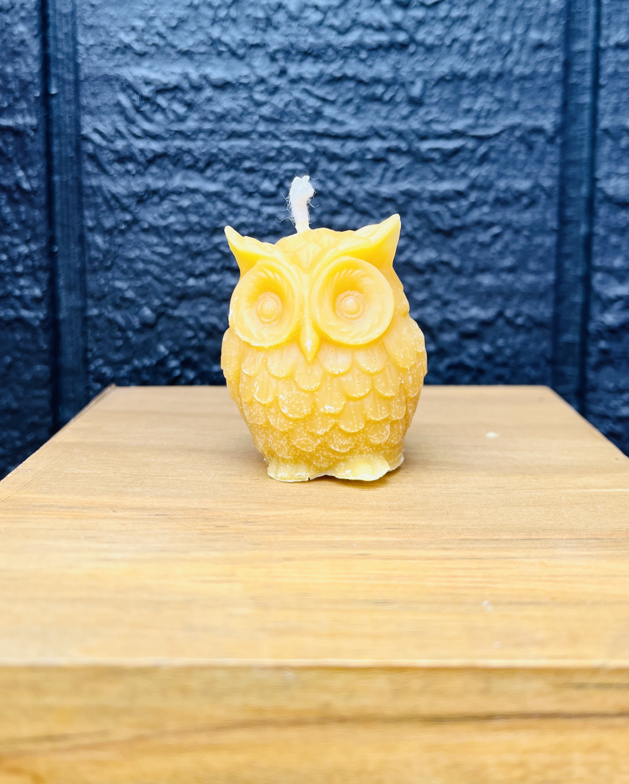 Owl beeswax candle