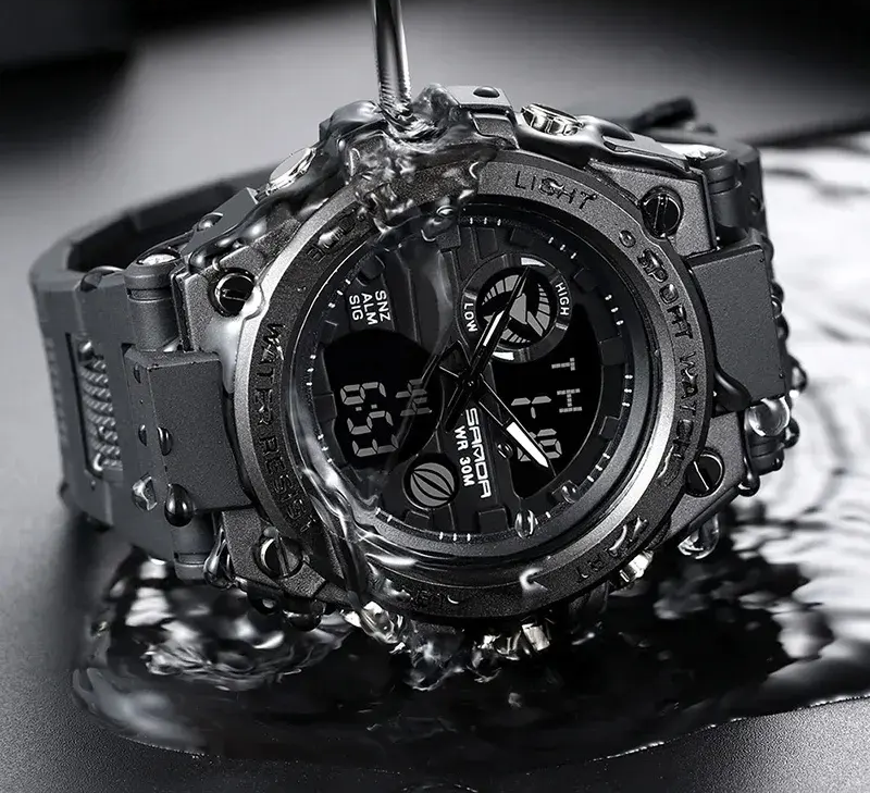 Stylish Men's Sport Watch with Dual Display