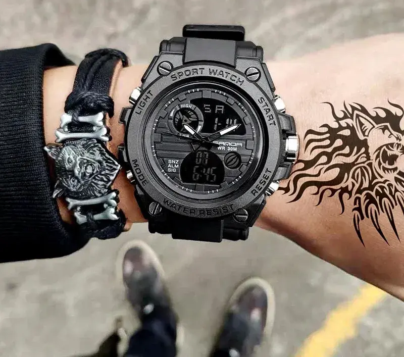 Stylish Men's Sport Watch with Dual Display