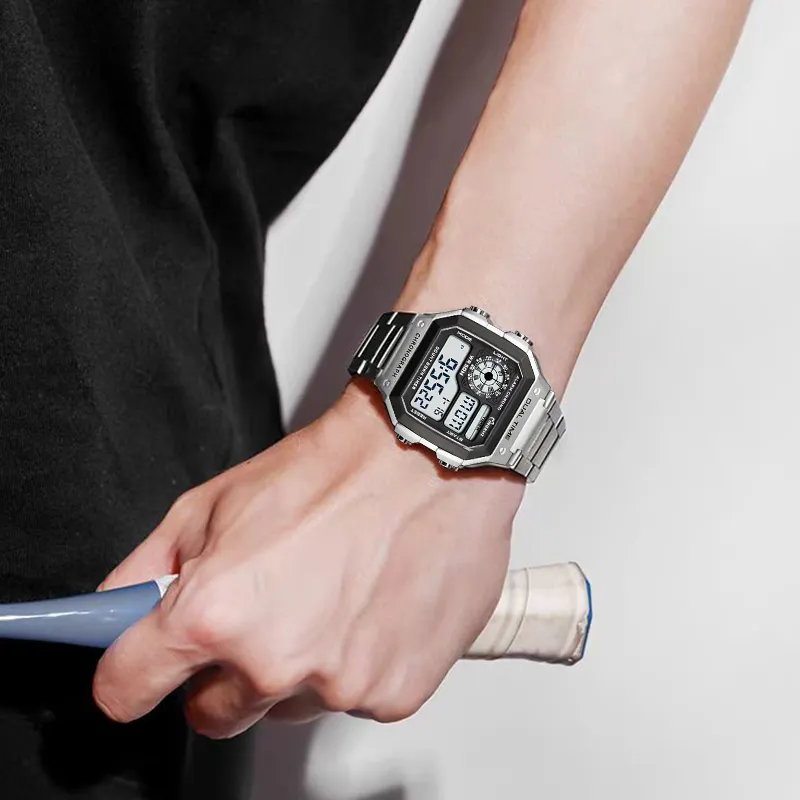 Digital Men's Sport Watch with Rectangular Dial