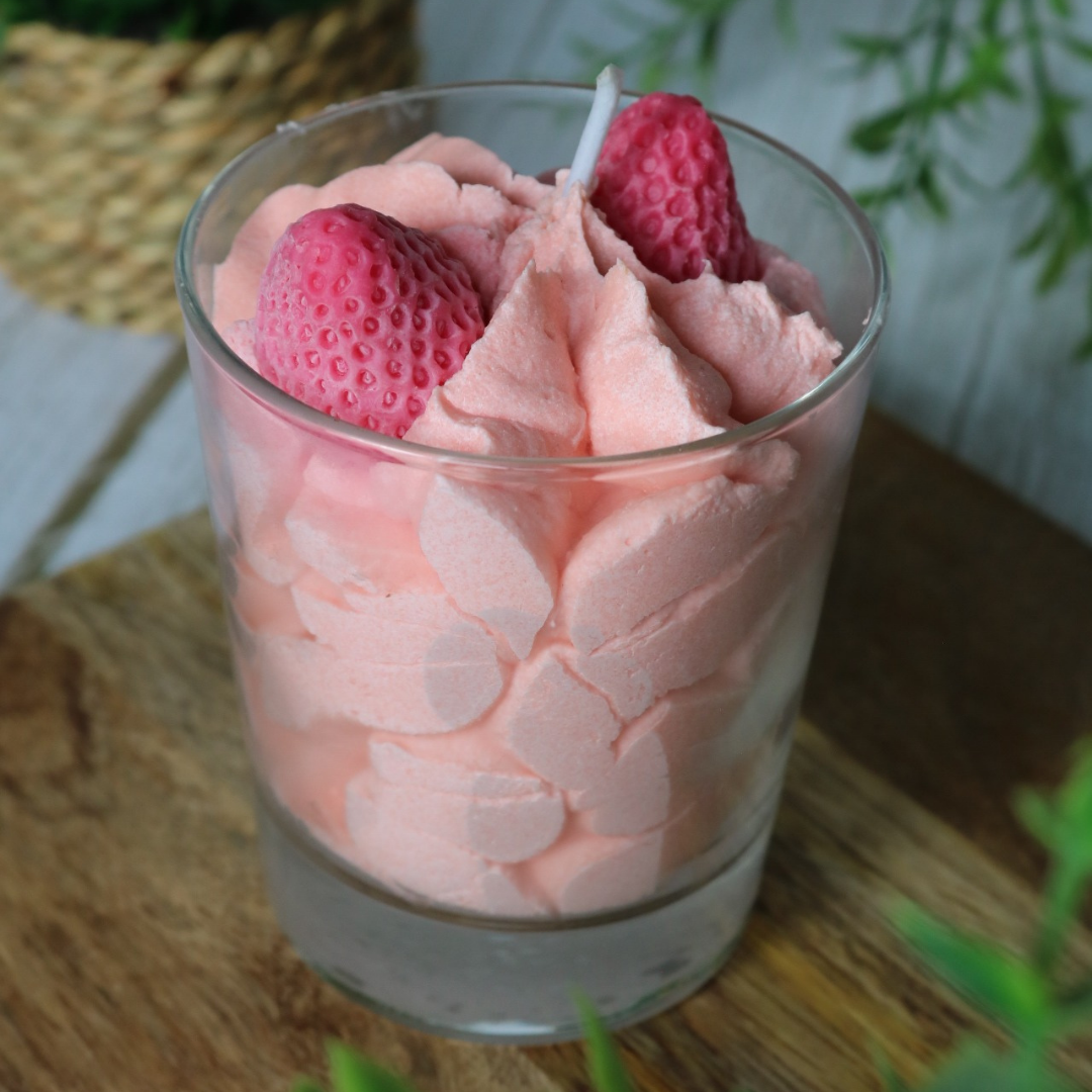 Bougie Gourmande - Yaourt Fraise