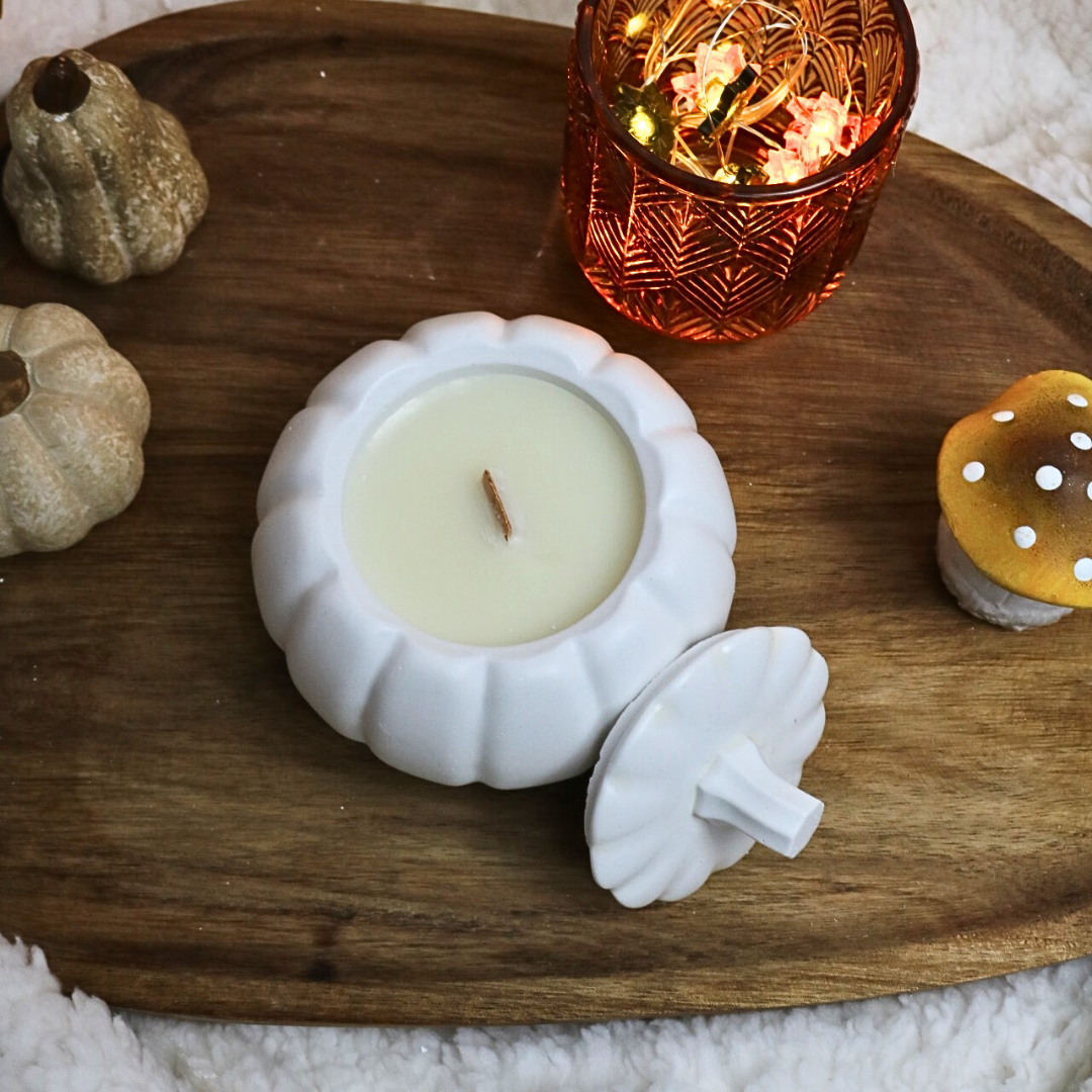 Bougie Halloween - Citrouille blanche