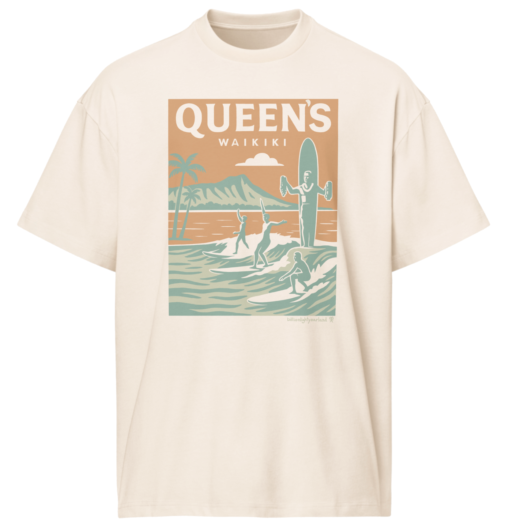Queens Beach Tee Waikiki