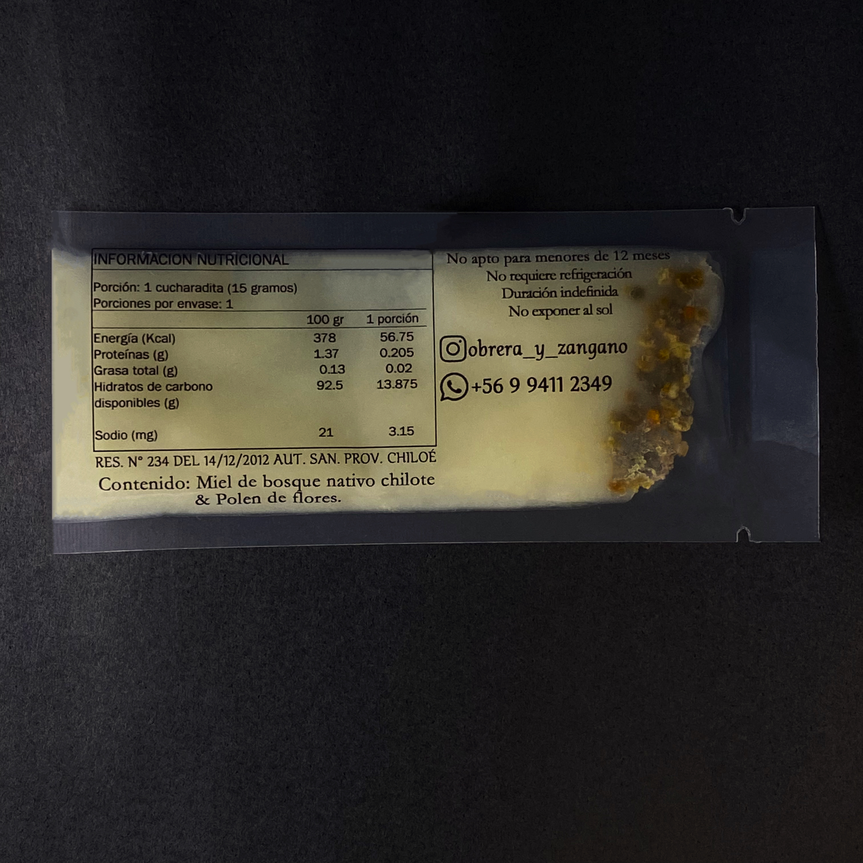 Crema de Miel con Polen ~ Sachets