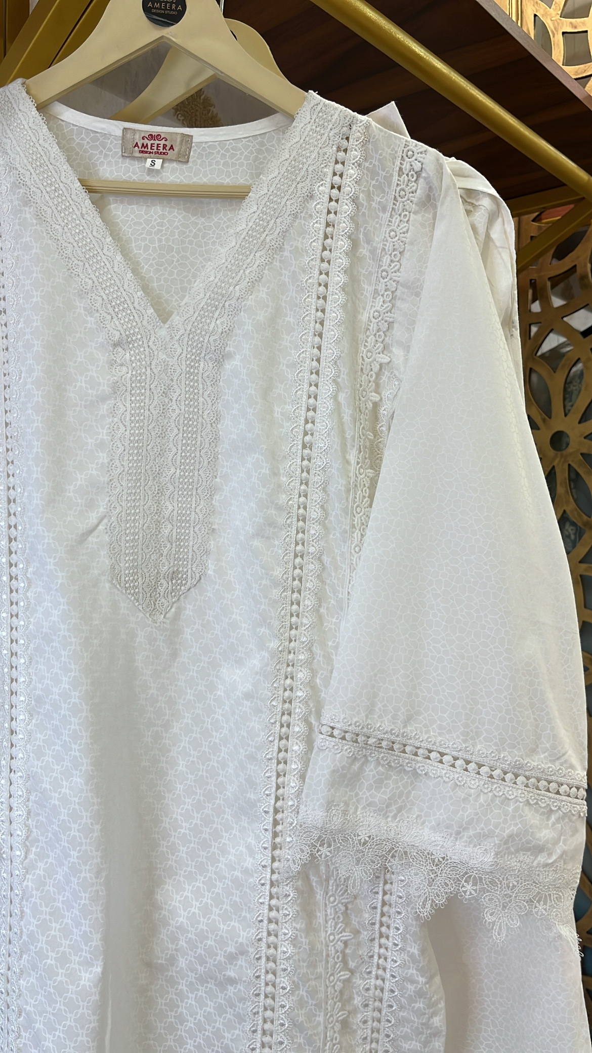 White Lacey Kurta Set