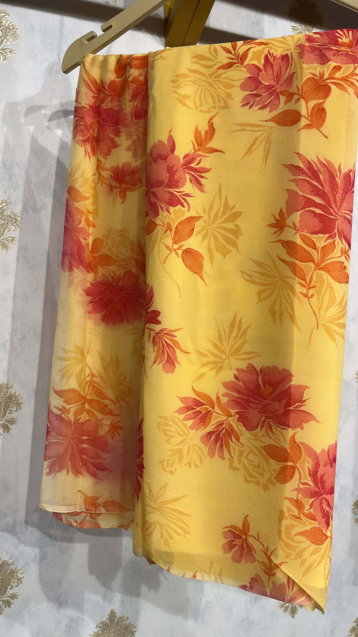 Floral Print Chiffon Unstitched Suit