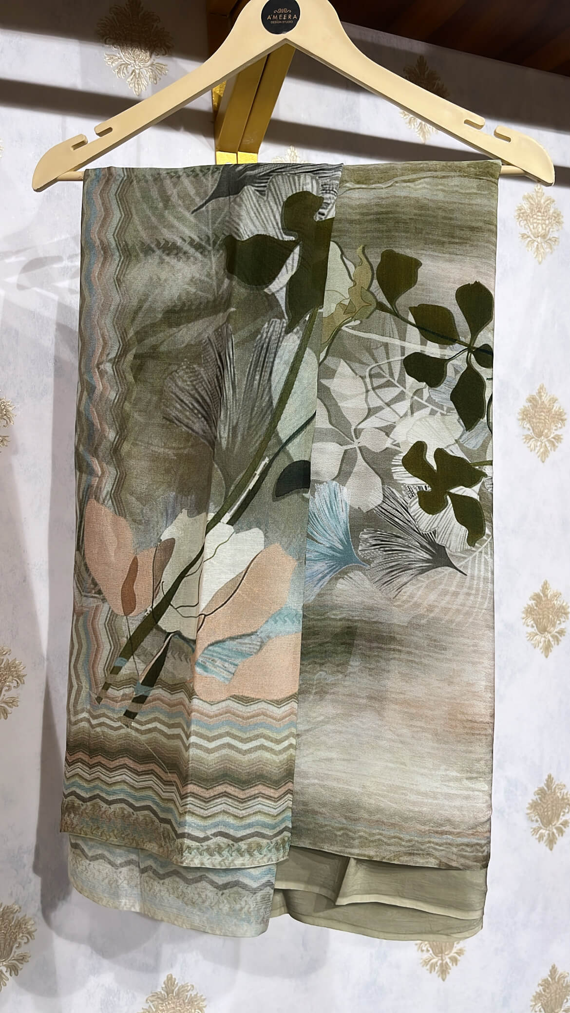 Floral Print Chiffon Unstitched Suit