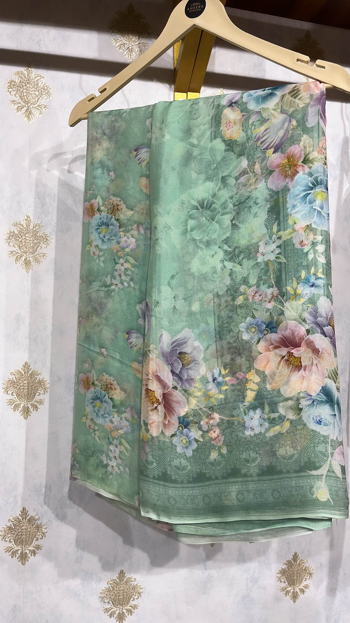Floral Print Chiffon Unstitched Suit
