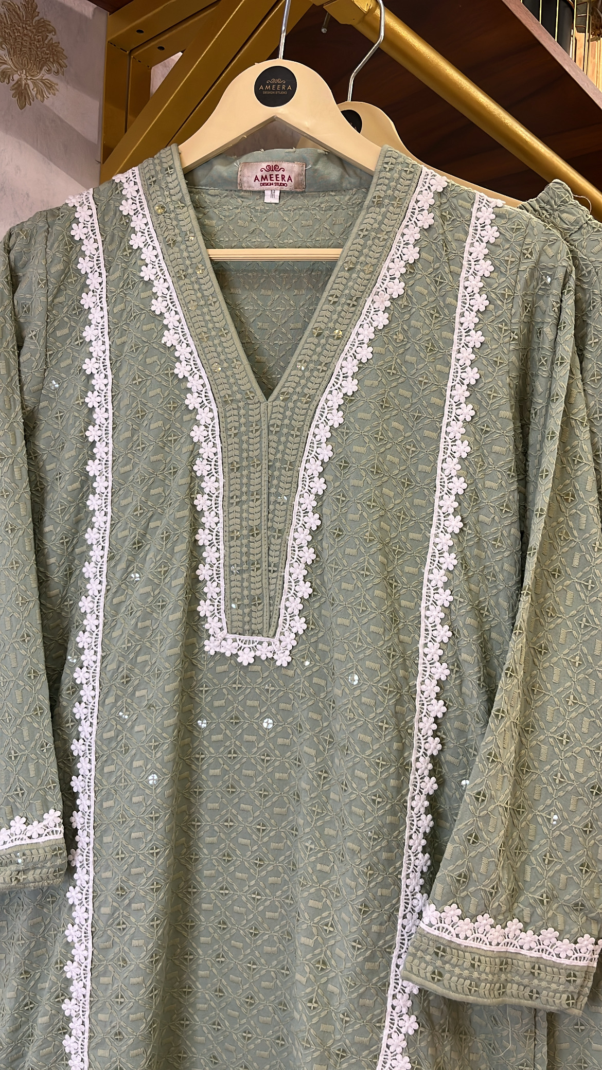 Sage Green Lacey Co-ord Set