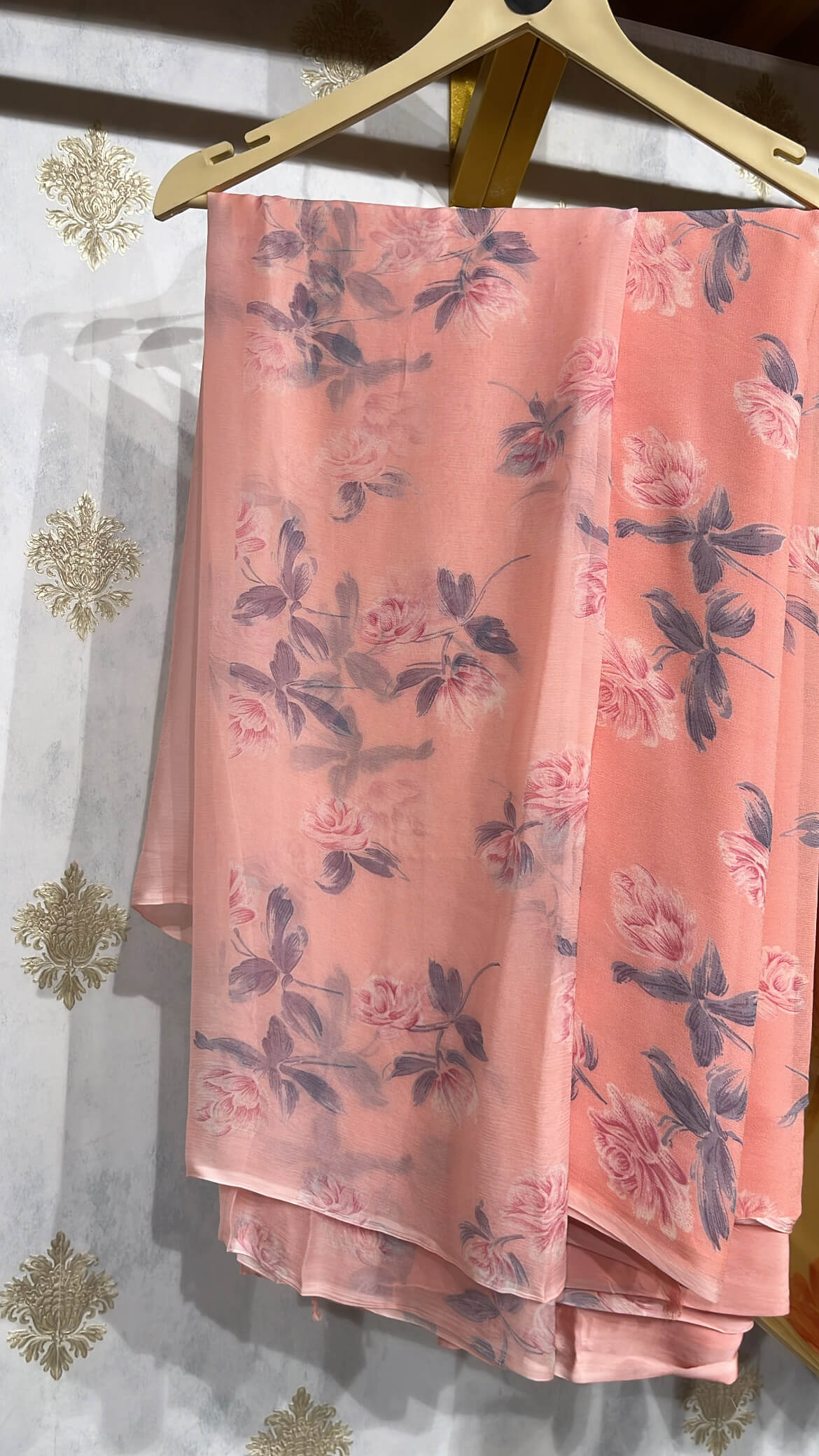 Floral Print Chiffon Unstitched Suit