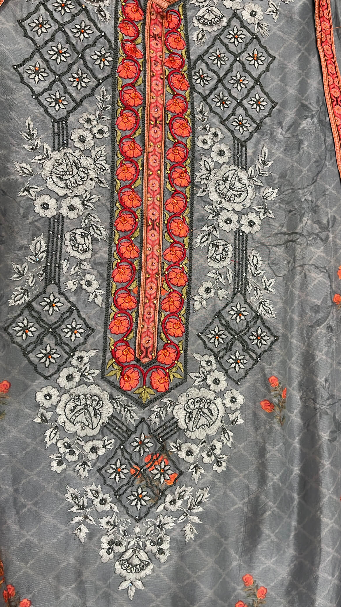 Gul Ahmed Inspired Printed Silk Suit