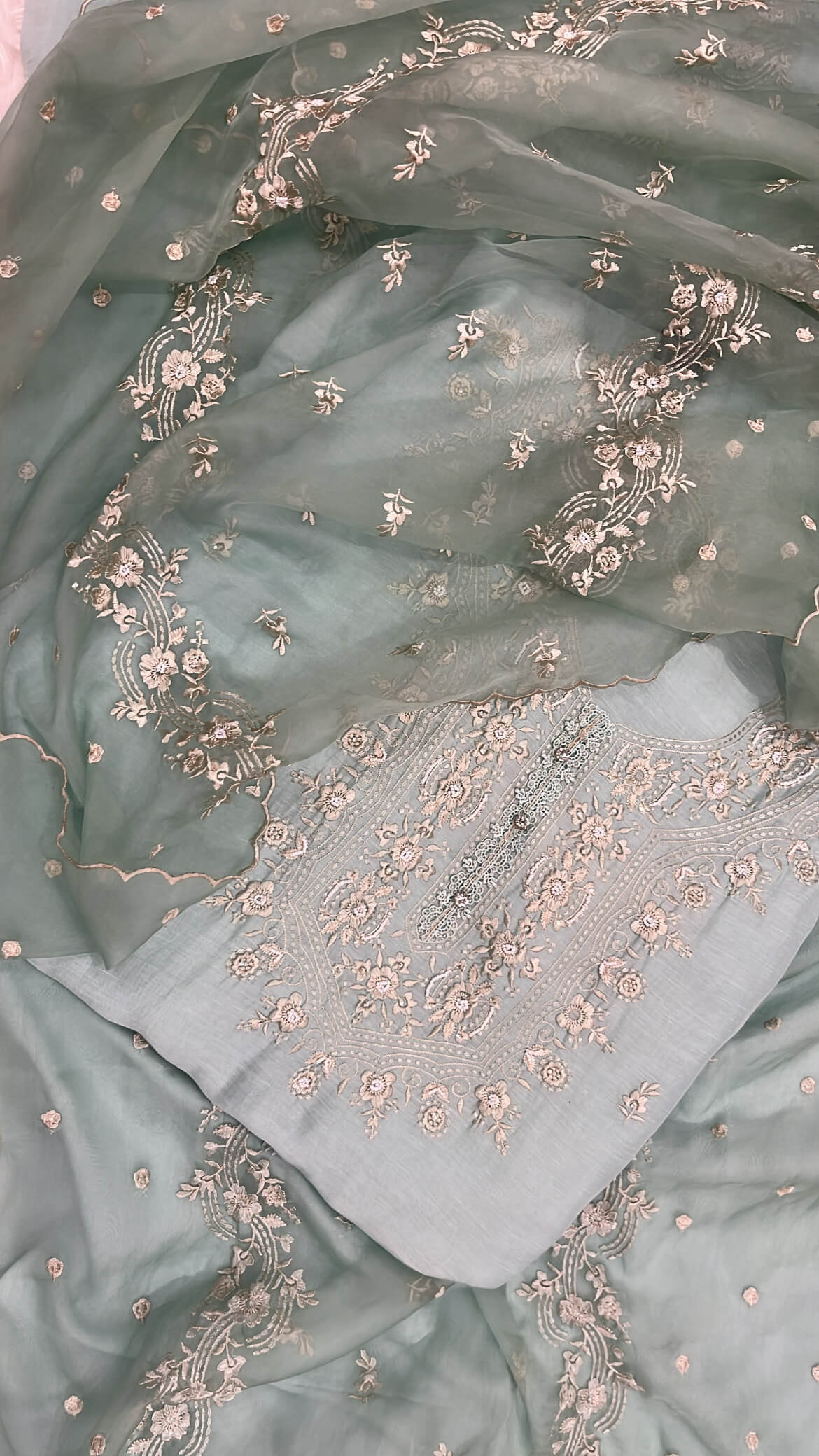 Sea Green Linen Cotton Suit